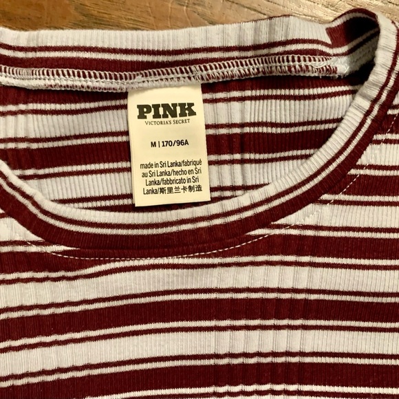 PINK Victoria's Secret Striped Top in Burgundy and White - Picture 2 of 3